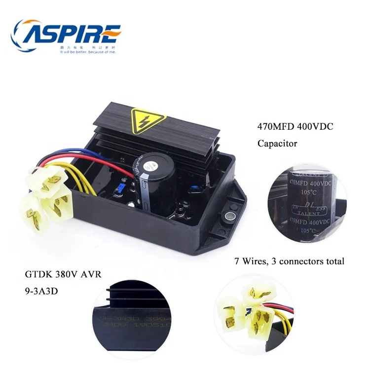 
Brush Type AVR GTDK 9-3A3D For 30kw Generator 