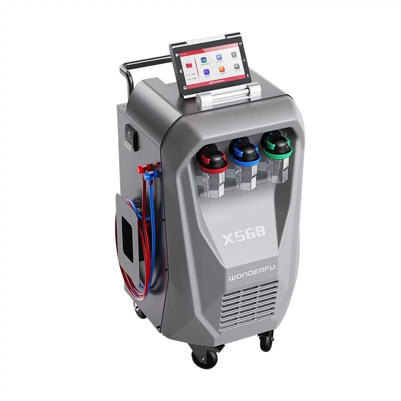 Car Air Condition Fully Automatic Refrigerant Recycling Filling Cleaning Machine 10 Inch Screen X568 Freon Auto Equipment