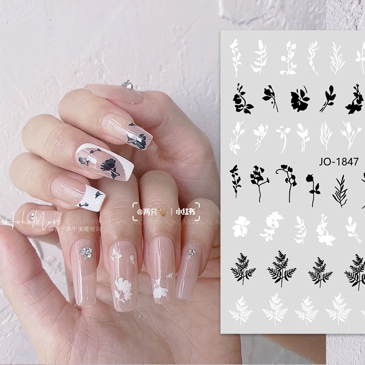 3D nail stickers hand-painted rose Crocodile cross stickers nail art decorative stickers
