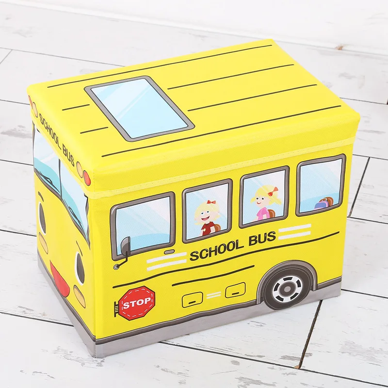 Colorful Leather Foldable Kids Animal Car Storage Ottoman Stool For The Bedroom