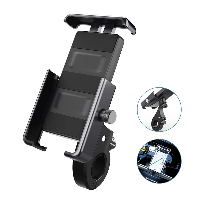 360 Rotatable Bike Mobile Phone Holder Aluminum Alloy Adjustable Bicycle Holder Non-slip MTB Phone Mount Stand Cycling Bracket