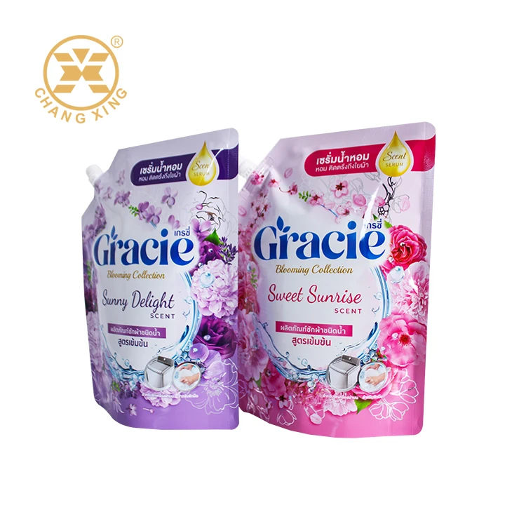 Liquid Soap Laundry Spouted Refill Pouch Washing Detergent Powder Printed Packaging Bags Spout Pouch
