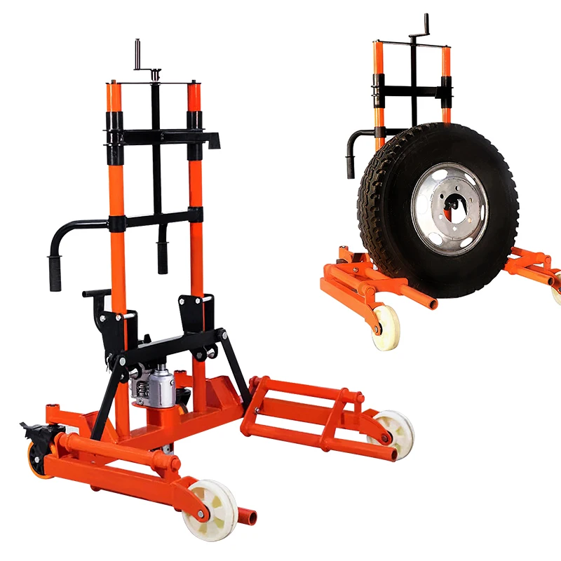 Heavy Duty Hydraulic truck dual  dolly wheel tire lifter in  tire changers Tyre Forklift