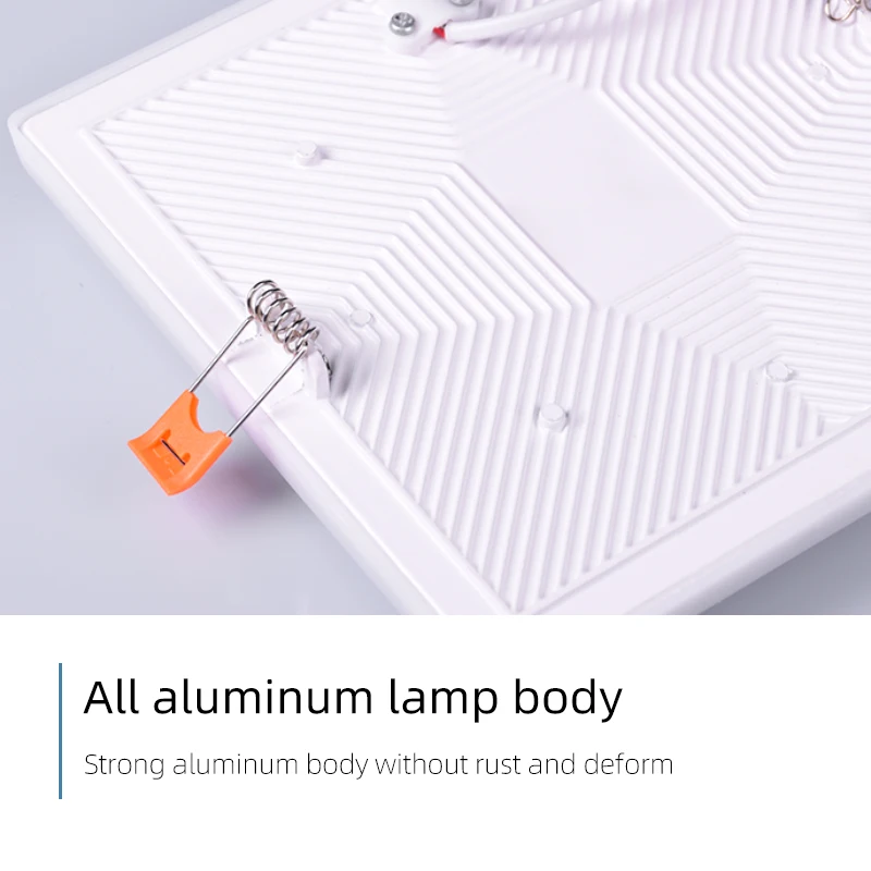 Ultra Thin Square 3w 6w 9w 12w 15w 18w Smd2835 Aluminum Ceiling Recessed Led Panel Lights For Home Office Living Room