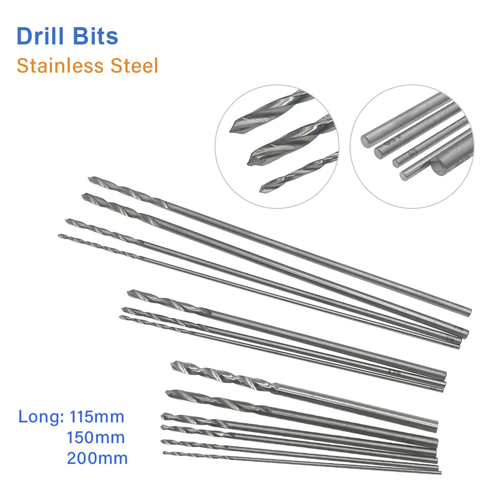 Orthopedic Stainless Steel Bone Drill Bits150mm 200mm veterinary Orthopedic Instrument 10pcs/set