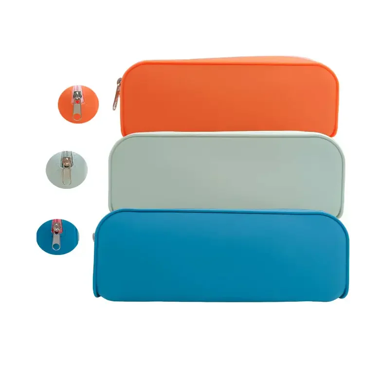2023 персонализированный пенал с молнией и принтом логотипа Модный мягкий силиконовый пенал с канцелярскими принадлежностями