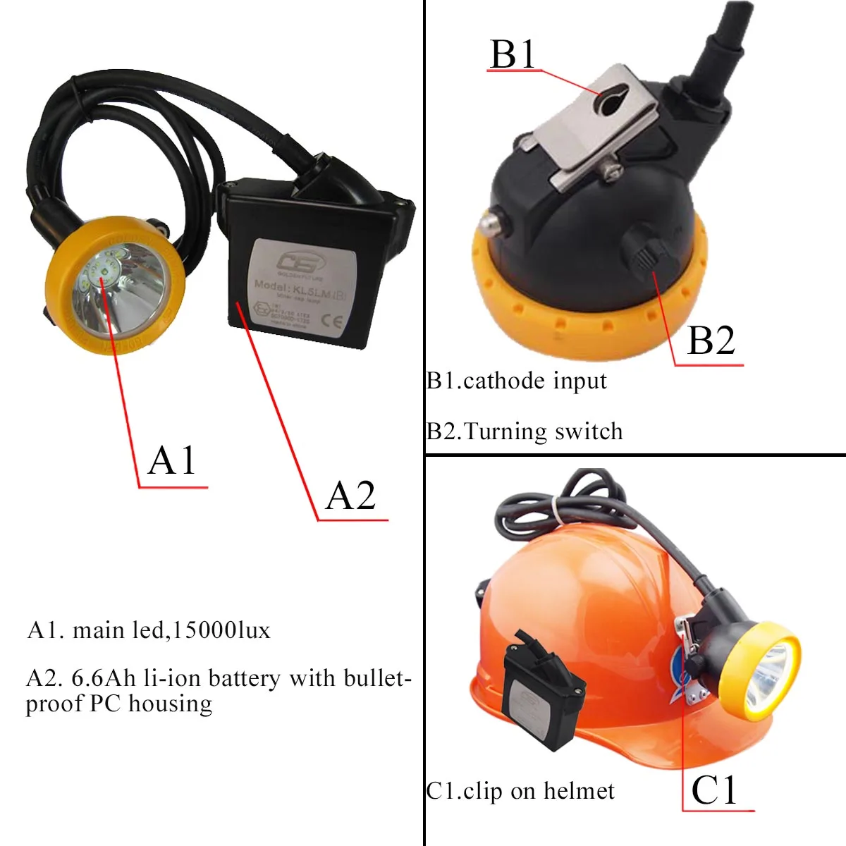 KL5LM flashlight & torches mining helmet light lampara minera mining headlamp miner cap lamp