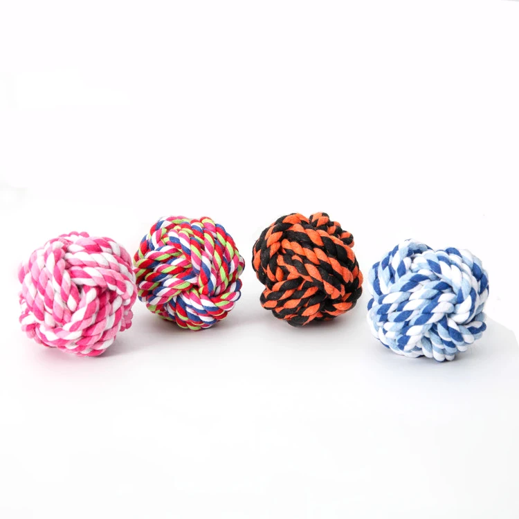 Pure handmade dog cotton rope ball is bite resistant Pet cotton ball molars tooth cleaning toys are strong durable