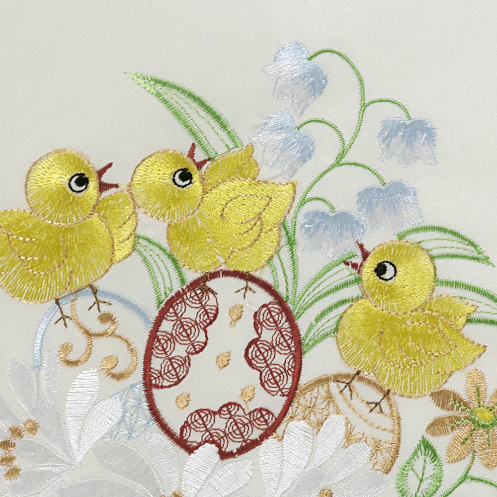 OWENIE Easter floral square home trends custom cheap dining table cover polyester tablecloths