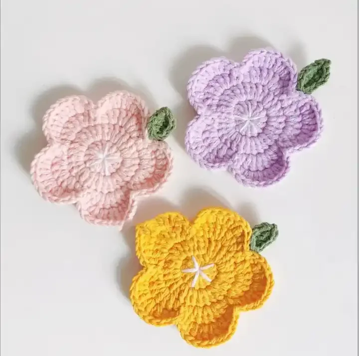 Cat Butt Coasters Funny Drink Mat Handmade Crochet Cup Coaster Absorbent Coasters for Home Office Decor