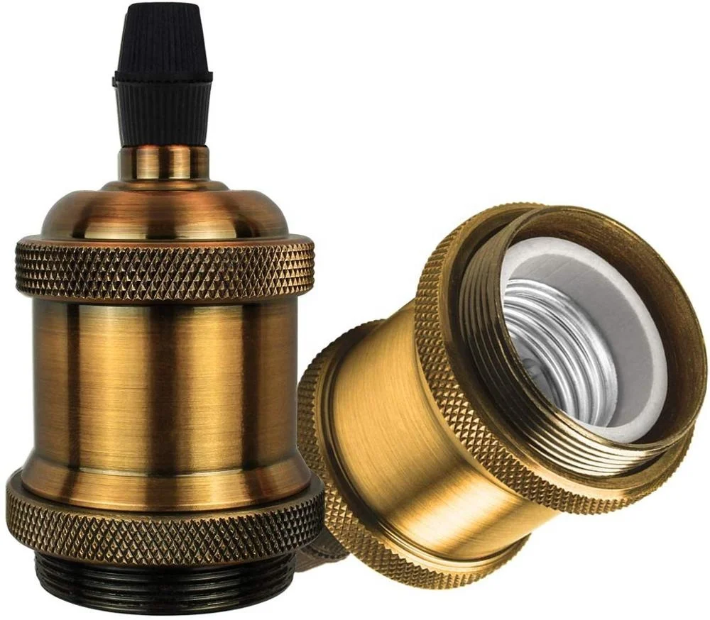 Vintage Brass Holder Socket Light Retro Edison Bulb Wall DIY Lamp Base E26 E27 Fittings Parts