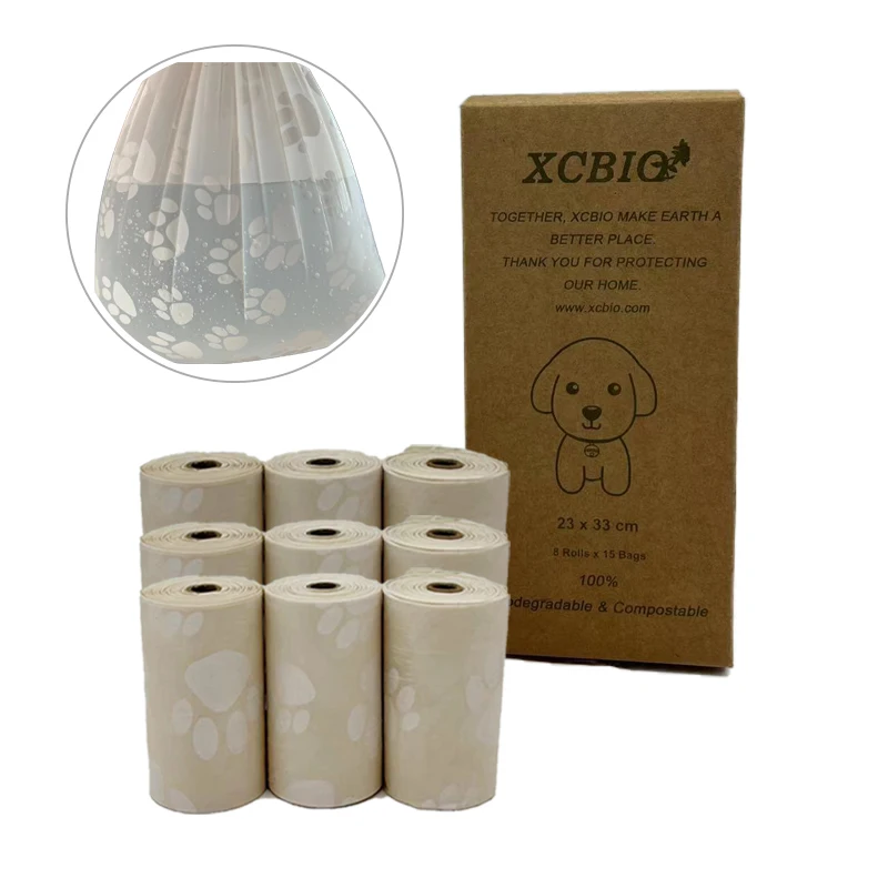 100% Biodegradable Dog Poop Bags Corn Starch Based Disposable Pick up Bags Sustainable Plastic Material