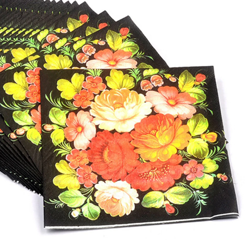 Decoupage Paper Napkin SPRING FLOWERS POPPIES PEONIES Watercolor Decoration dinner Napkin for a Birthday Wedding