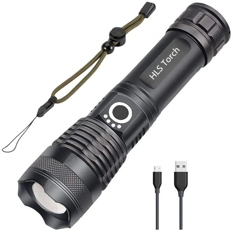 Custom 1500LM USB Rechargeable XHP50 Waterproof Zoom Torch Light 1000m Long Range Powerful Tactical Led Flashlight For Camping