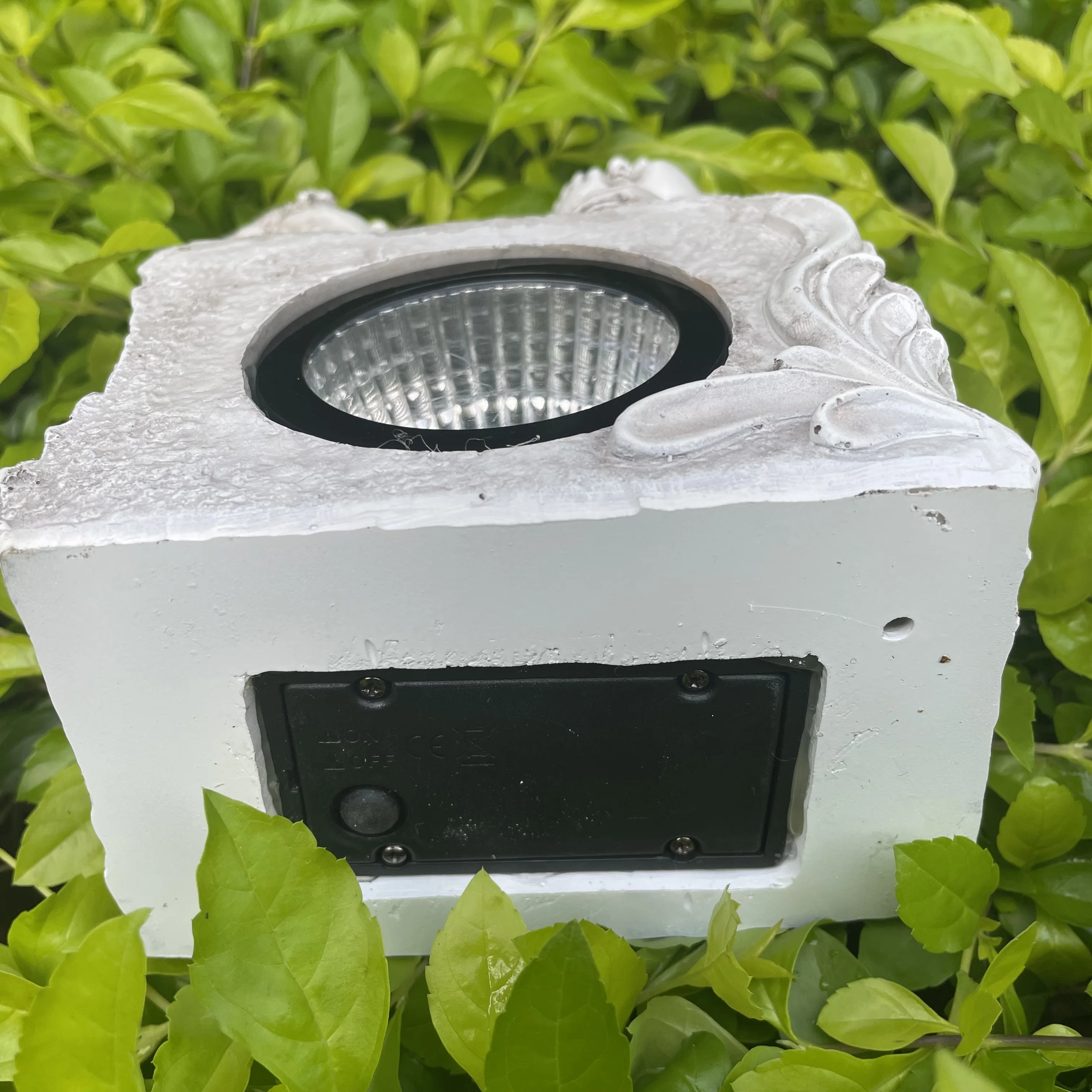 Polyresin Decoration Two Cute Angels Solar Led Outdoor