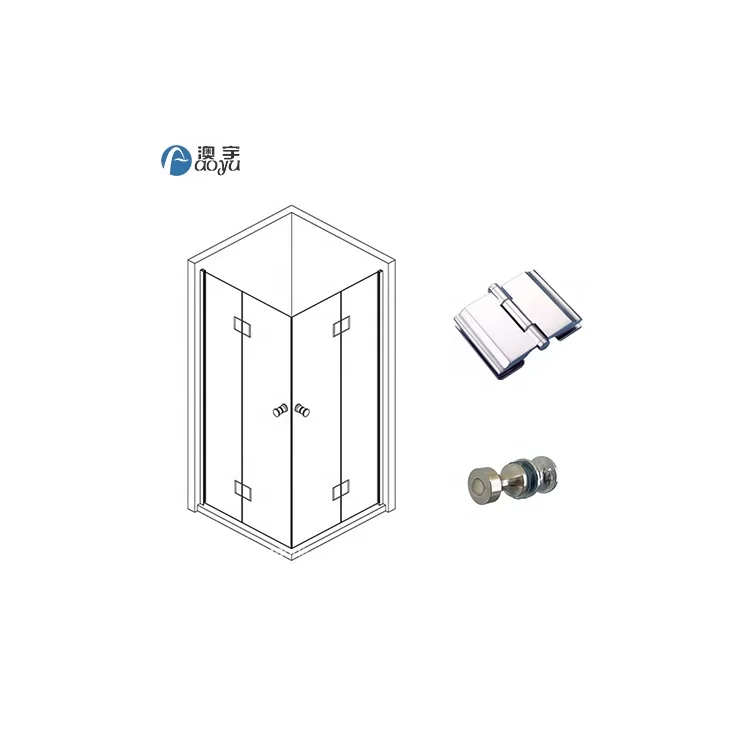 Stainless steel Bifold Door Hardware Folding Frameless Glass Door Hardware Shower Glass Door Hinges folding hardware