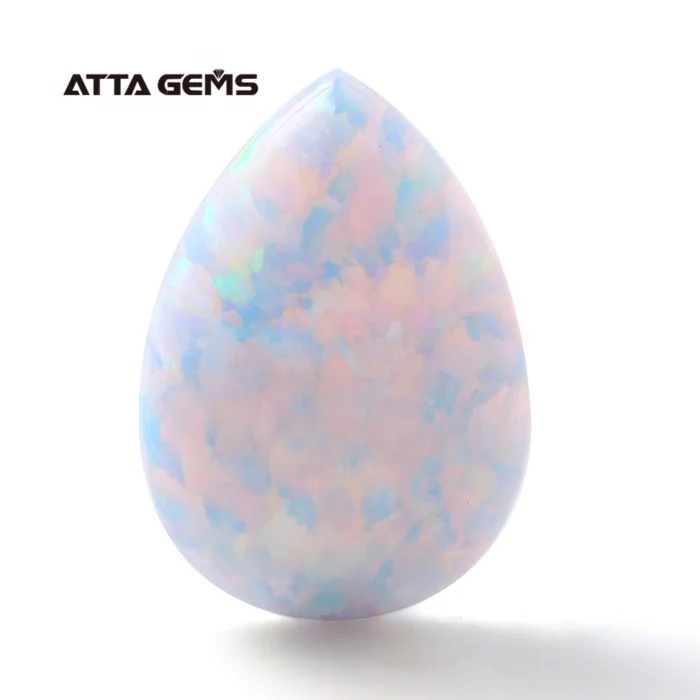 17B reddish white Created opal Pear cut 14x10mm synthetic opal stones lab created raw opal stone