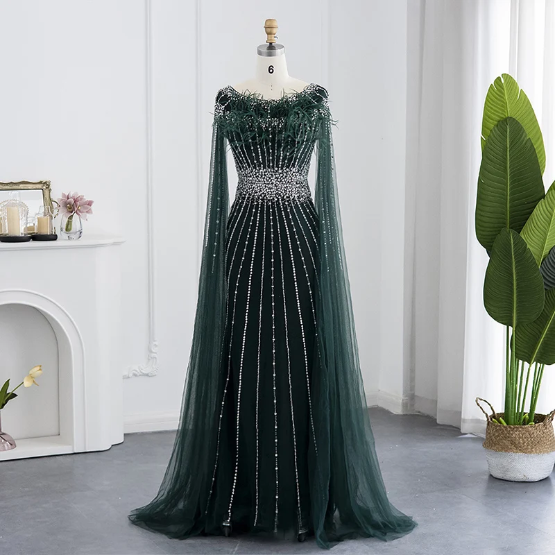 Jancember LSCZ123 Long Sleeve Beaded Plus Size Women Fashion Evening Dresses In Istanbul Turkey