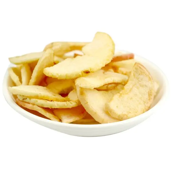 Delicious fruit snacks, potato chips, apple chips