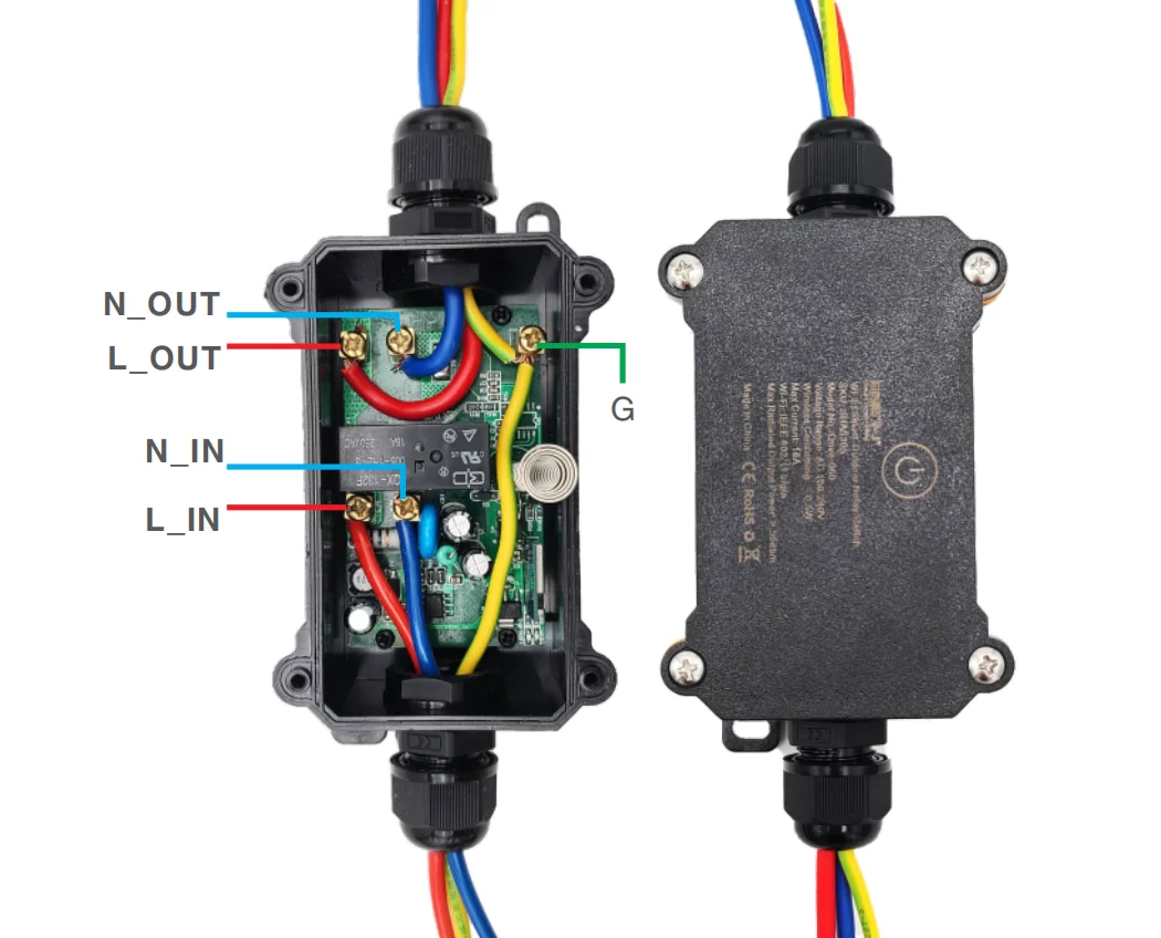 IP68 wifi ble relay switch for water pump outdoor garden remote control Tuya app voice control google assistant Alexa