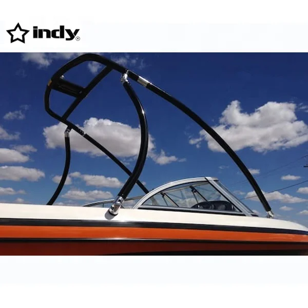 Indy Liquid boat wakeboard tower black powder coated fits ocean environment aluminium boat tower