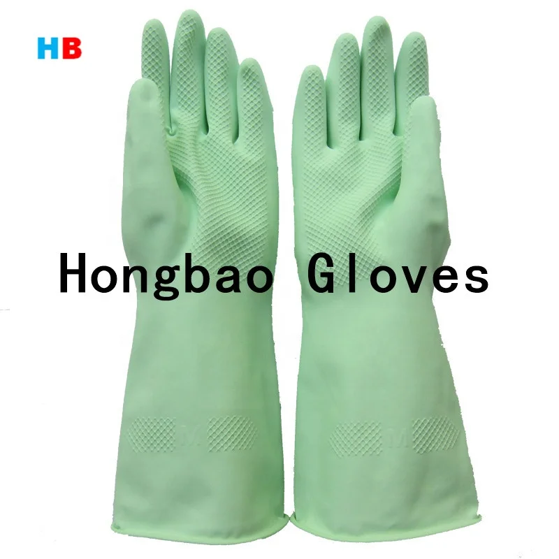 55g kitchen waterproof colored rubber yellow latex gloves manufacturer in CHINA  car wash dish washing gloves cheap hand gloves