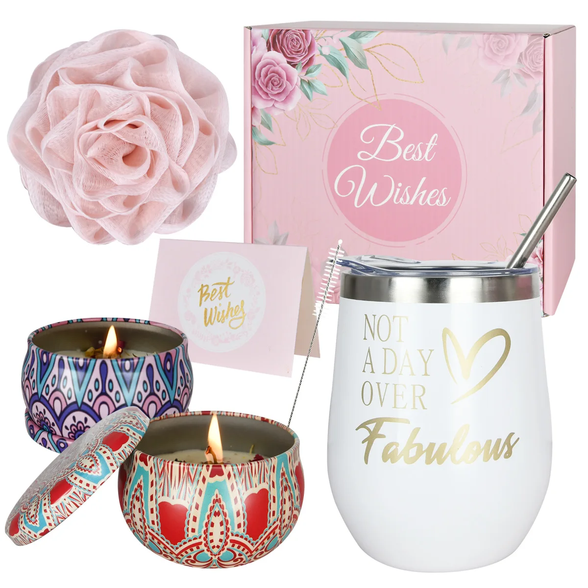 Wholesale Spa Gift Baskets Vacuum cup Candle Gift set Thank You Relaxing Self Care Get Well Soon Women Holiday Gift Set