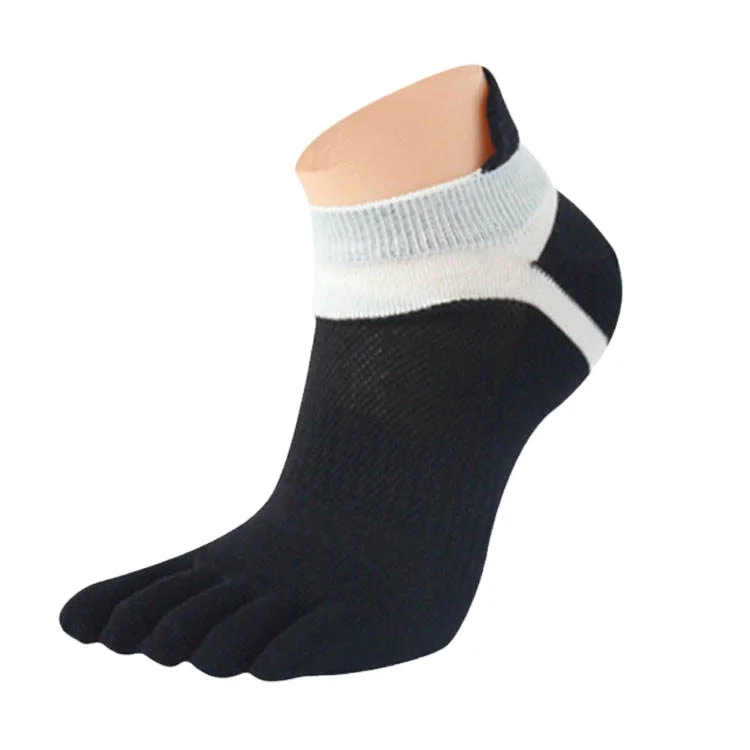 Men Cotton Low Cut Athletic Five Toe Running Socks Custom Non Slip Sports Socks
