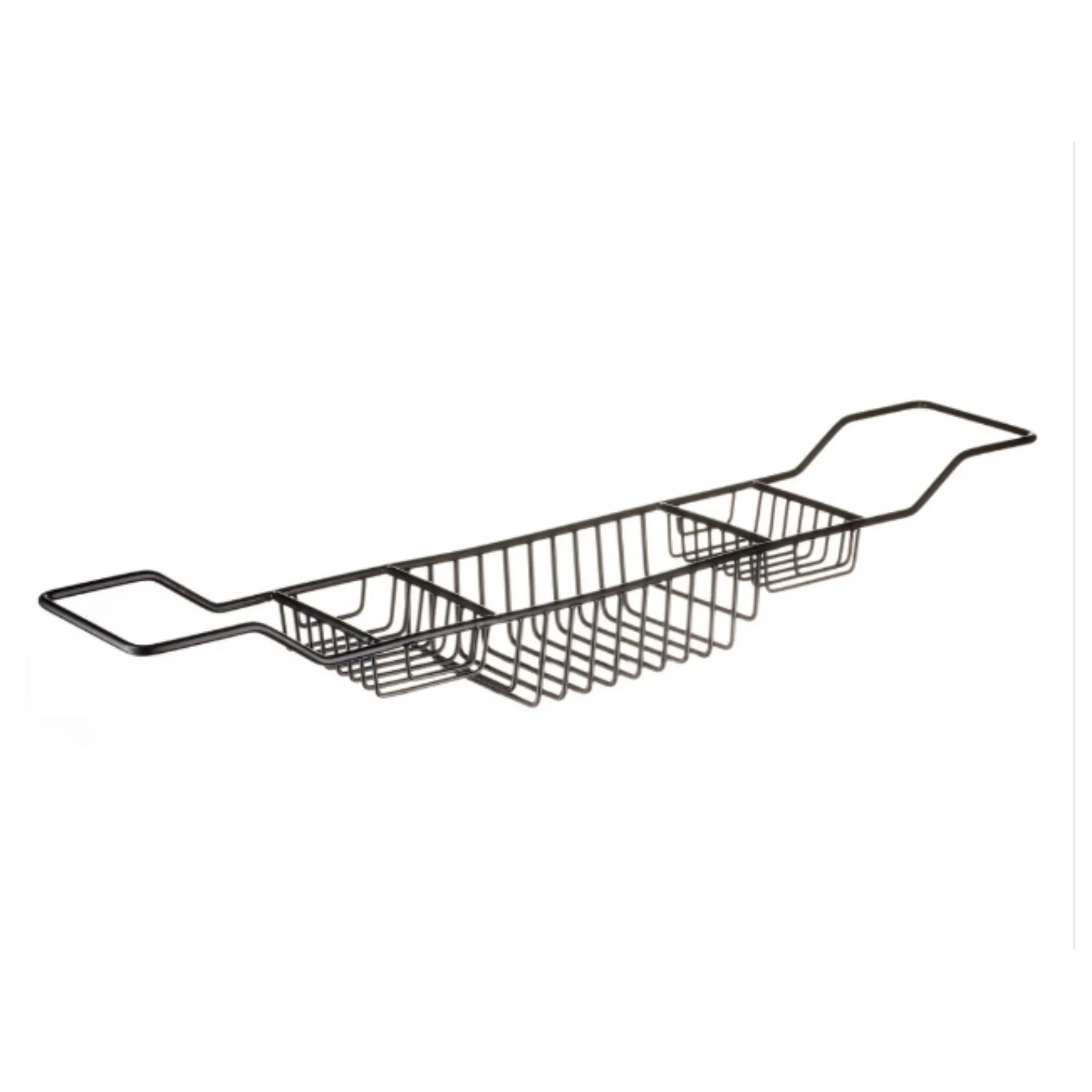 Skymoving New Custom Bathroom Accessories Bath Tub Tray Shelf Storage Organizer for Bathtub Modern Metal Bathtub Caddy Tray Rack