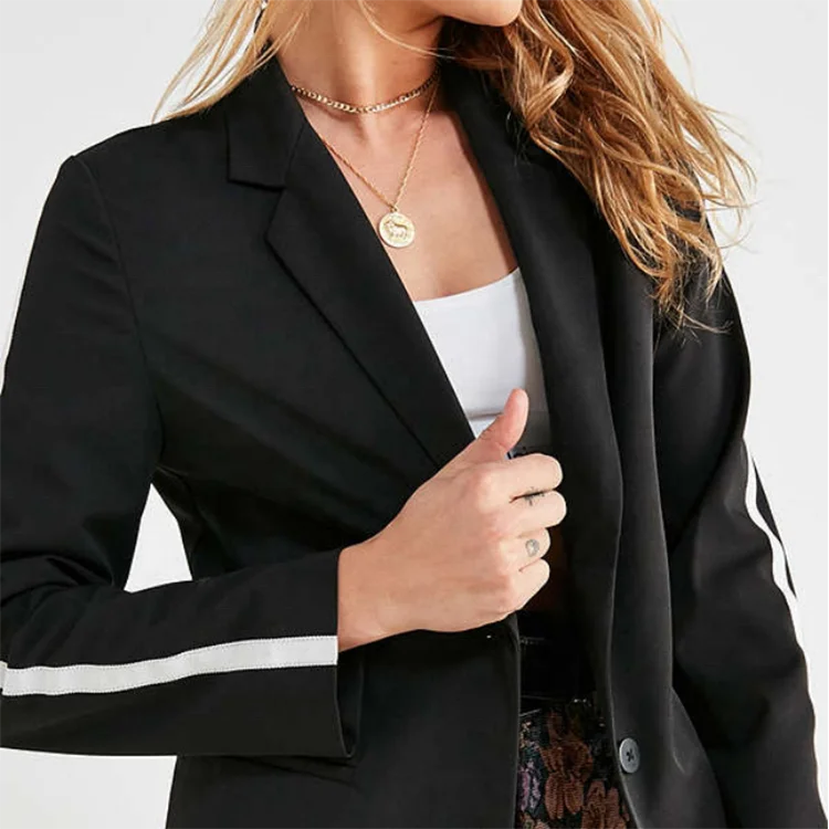 Custom Ladies Coat Long Sleeve Slim Single Breasted Casual Women Blazer