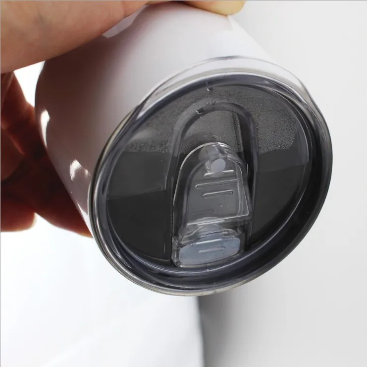 USA Warehouse 20 oz Sublimation Blank straight Coffee Mugs Bulk Insulated White Skinny Tumbler with Lids and Straws