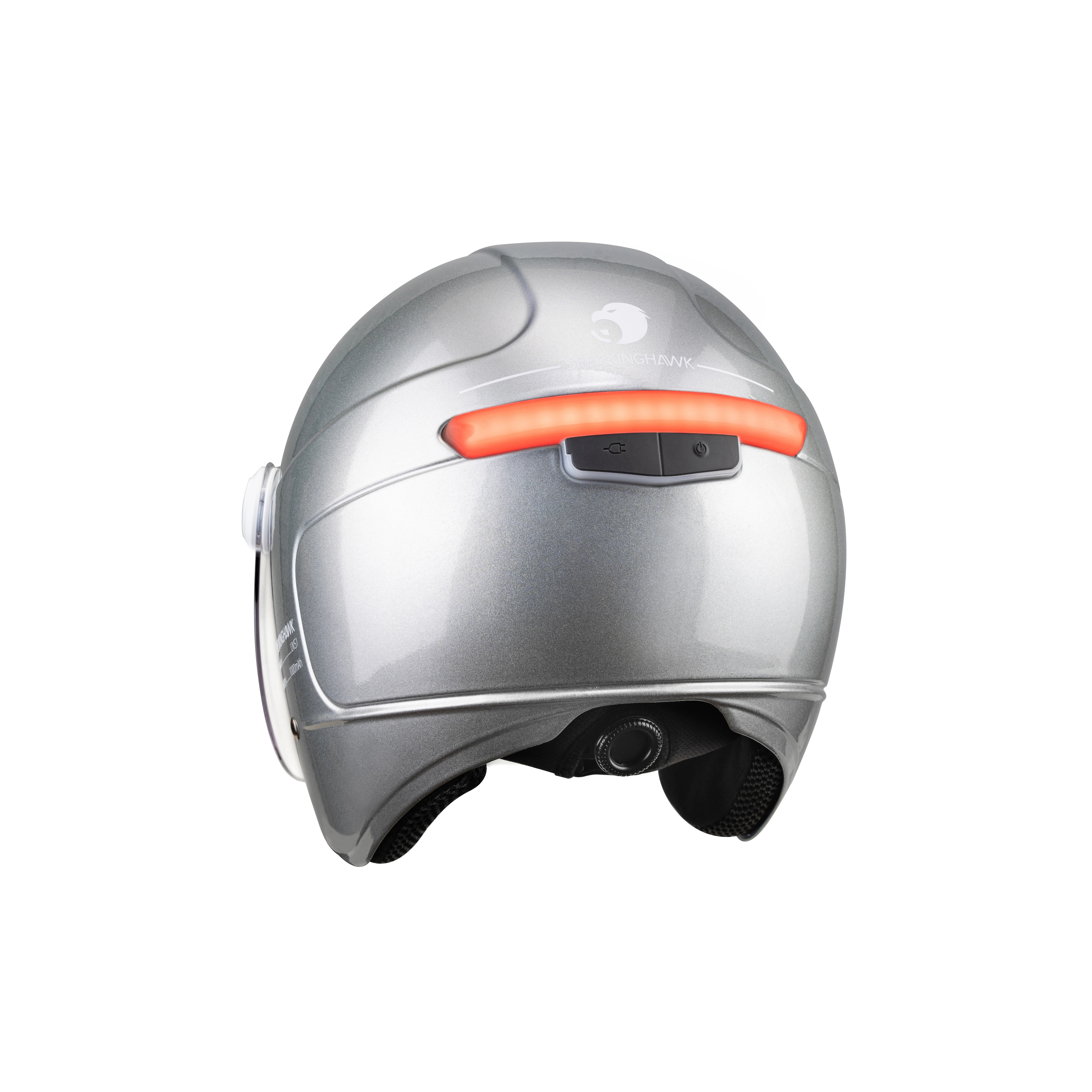 Мотоциклетный шлем Smart 3/4 для отдыха, со светодиодной подсветкой и голосовым управлением