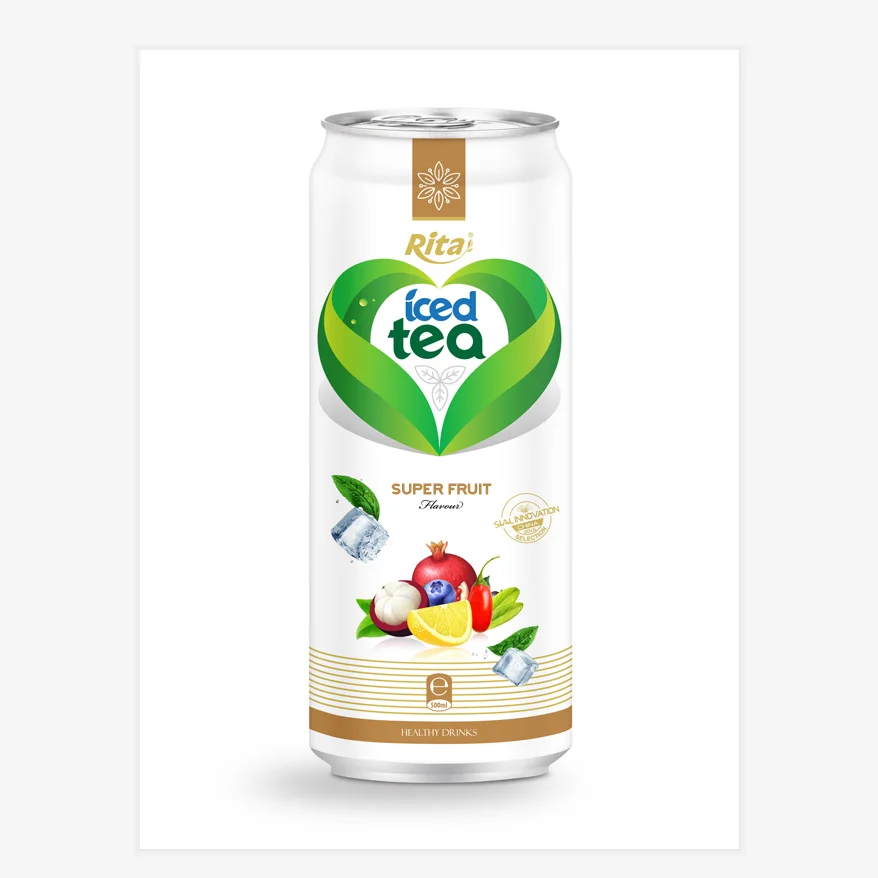 500mL singapore vietnam Canned Ice Green Black Tea Drink Super Fruits Flavor