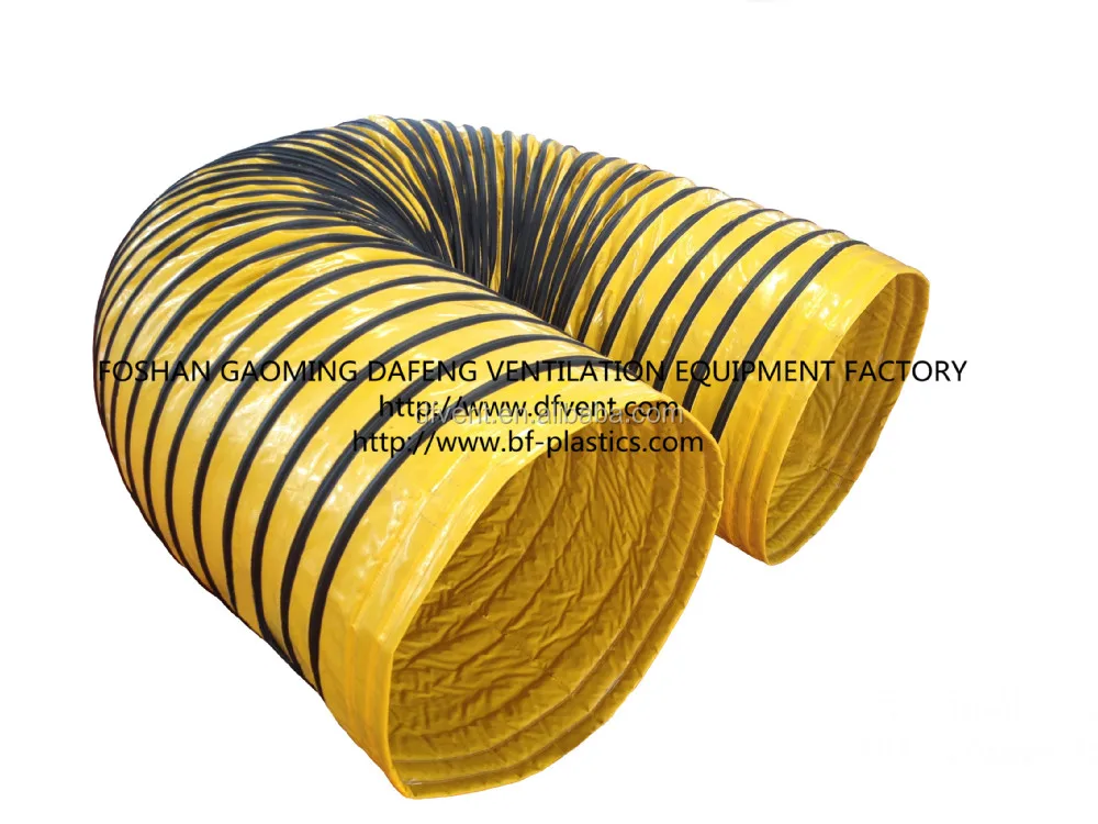 Three-ply PVC insulated flexible duct for ground support in aviation and aerospace