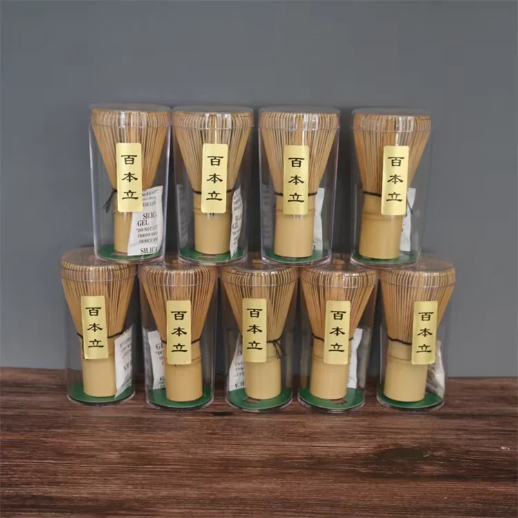 Custom Logo Wholesale Starter Kit Japanese Style Tradition For Matcha Power Brush Chasen Organic Bamboo 100 Prongs Matcha Whisk