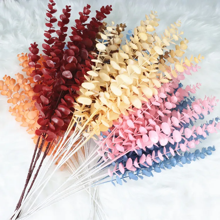 5 heads Eternal Rotundifolia Preserved Eucalyptus Decorative Foliage Bouquet Dried Flowers Eucalyptus Round Leaves