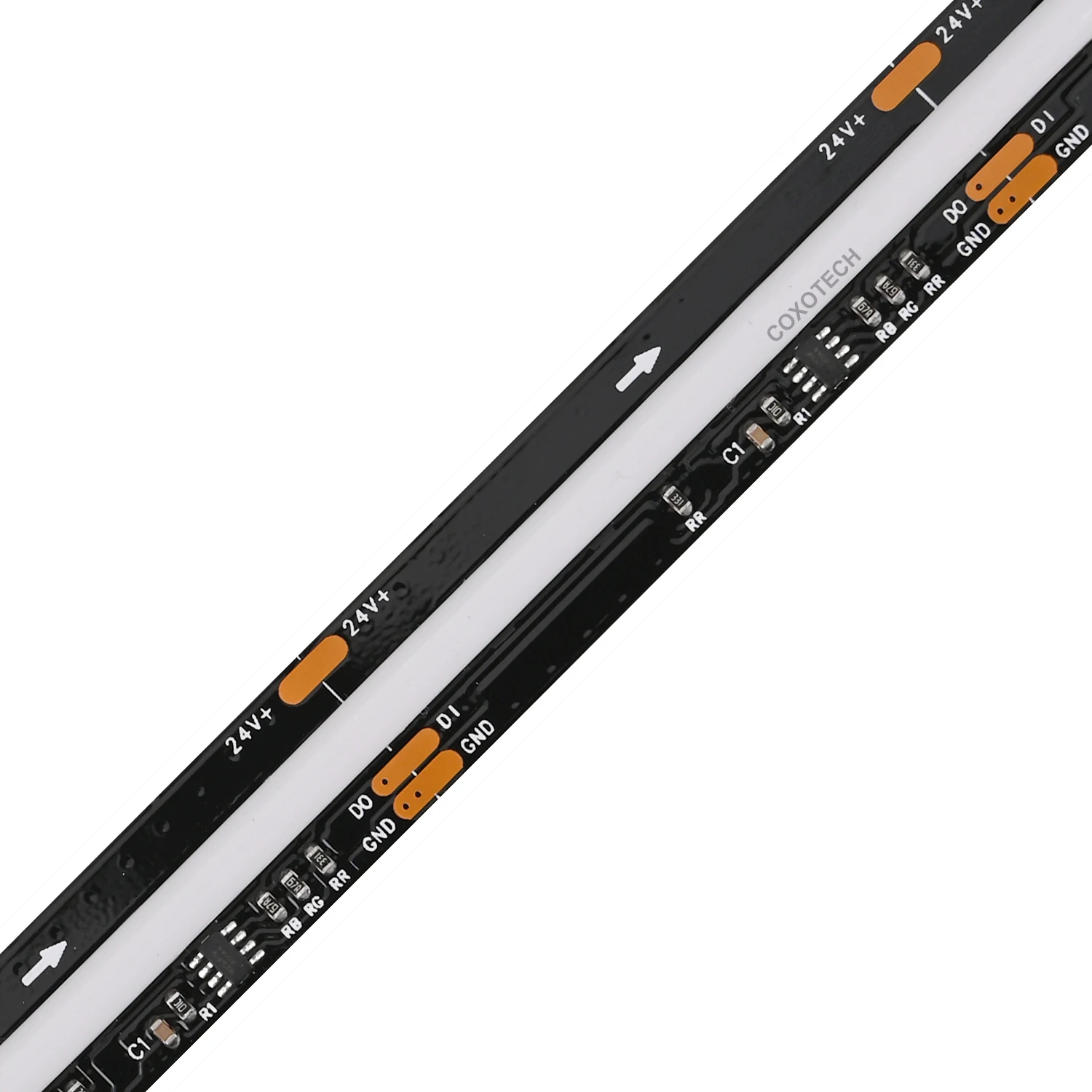 720 светодиодов 12 В 24 В 12 мм шириной черный белый PCB цифровой COB RGB светодиодные полосы