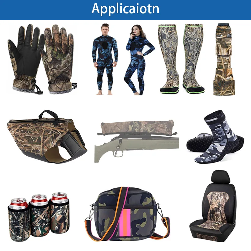 Dongqian Custom Neoprene Rubber Sheet 3mm Camouflage Neoprene Fabric For Hunting and Fishing Boots