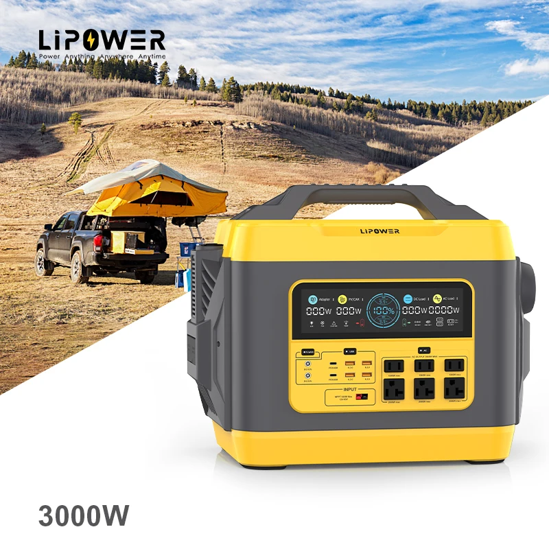 Lipower 3000 ватт портативная электростанция генератор солнечной энергии Электрический солнечный с панелями для домашнего использования