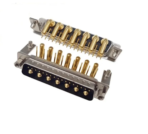 Lycn High Power Gold Plated Pin Combo D-SUB Connector PCB Right Angle DIP Type with Machine Pin 24W7 Female Male D SUB connector