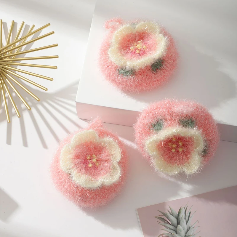 Household Kitchen sponges for dishes cleaning smile, Kitchen cleaning foam scouring dish egg shape dish washing foam cloth