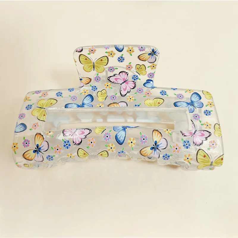 Hot Selling Personalized Nonslip Rectangular Extra Plastic Large Hair Claw Clips For Thick Hair Women