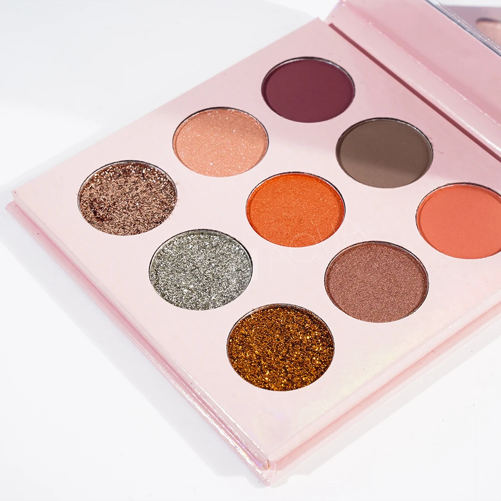 Low MOQ eye shadow palette Wholesale 9 colors high pigment pallet custom private label makeup eyeshadow palette