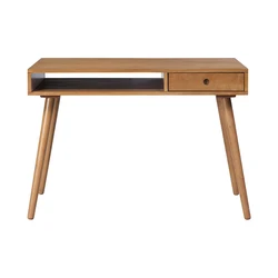 Modern Home Office Writing Table Laptop Computer Desk with Open Storage Cubby Small Drawer