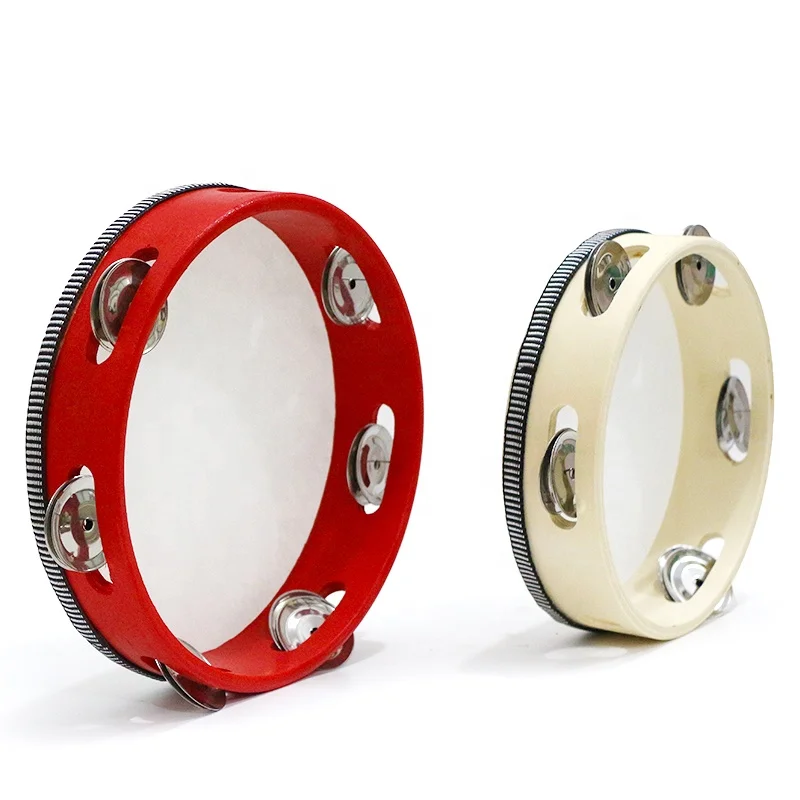 Wholesale Wooden Tambourine Metal Bell Drum Jingles Bulk Panderos Tambourine Instrument Hand Percussions for Adults Church Party