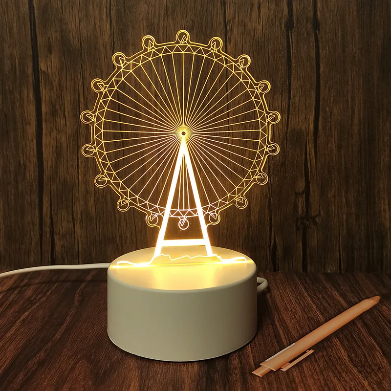 Strange New Led Creative Gift Table Lamp Electronic Products 3d Night Light Acrylic Usb Night Light