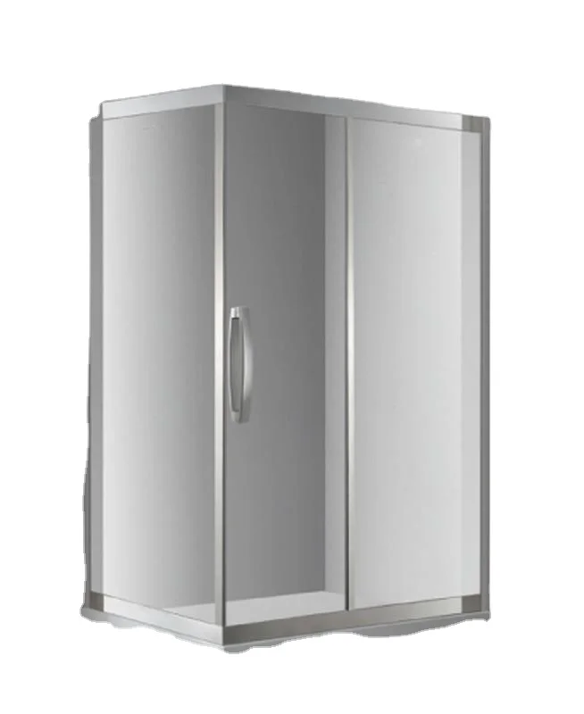 Shower cubicle nice looking heavy stainless steel corner shower tempered glass sided shower