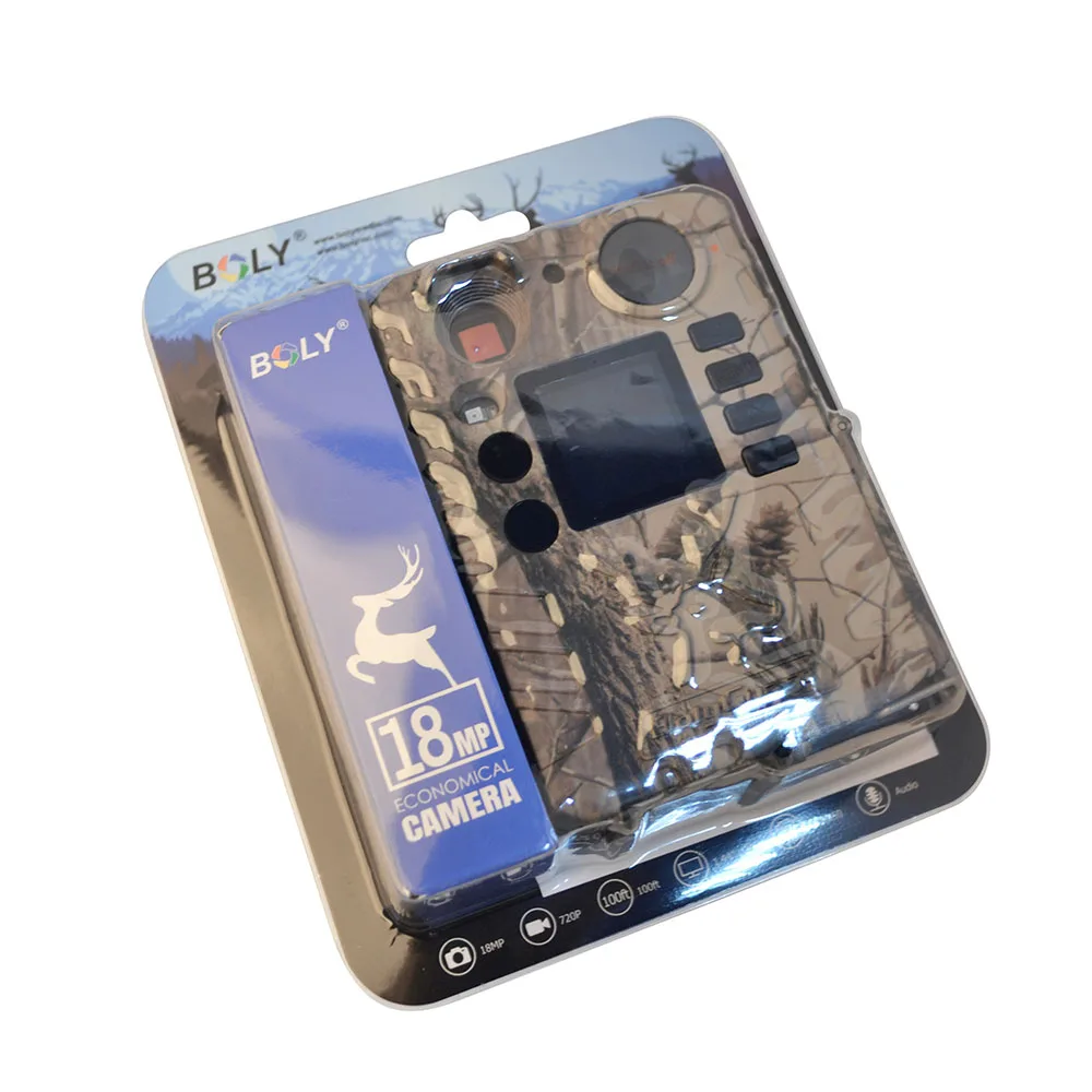 Mini Sized Scouting Camera With Black IR Invisible At Night 18MP Photo Resolution and 720P Video Use18650 Rechargeable Batteries