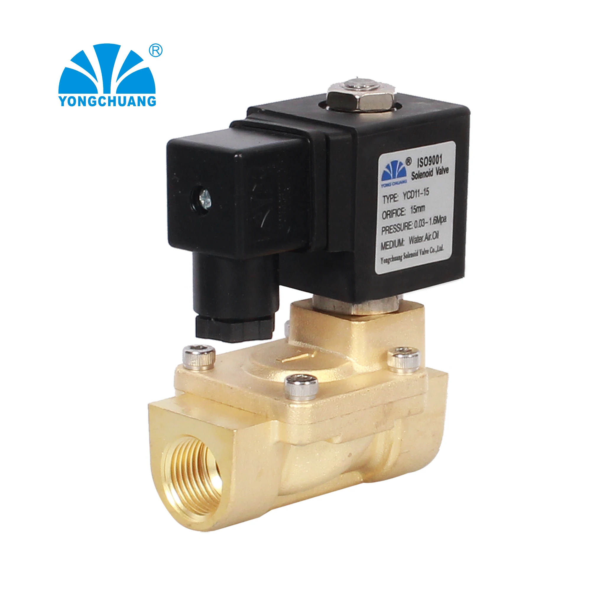 Yongchuang  YCD11/21 series CE approved diaphragm 1 inch 2 inch water air stainless steel solenoid valve