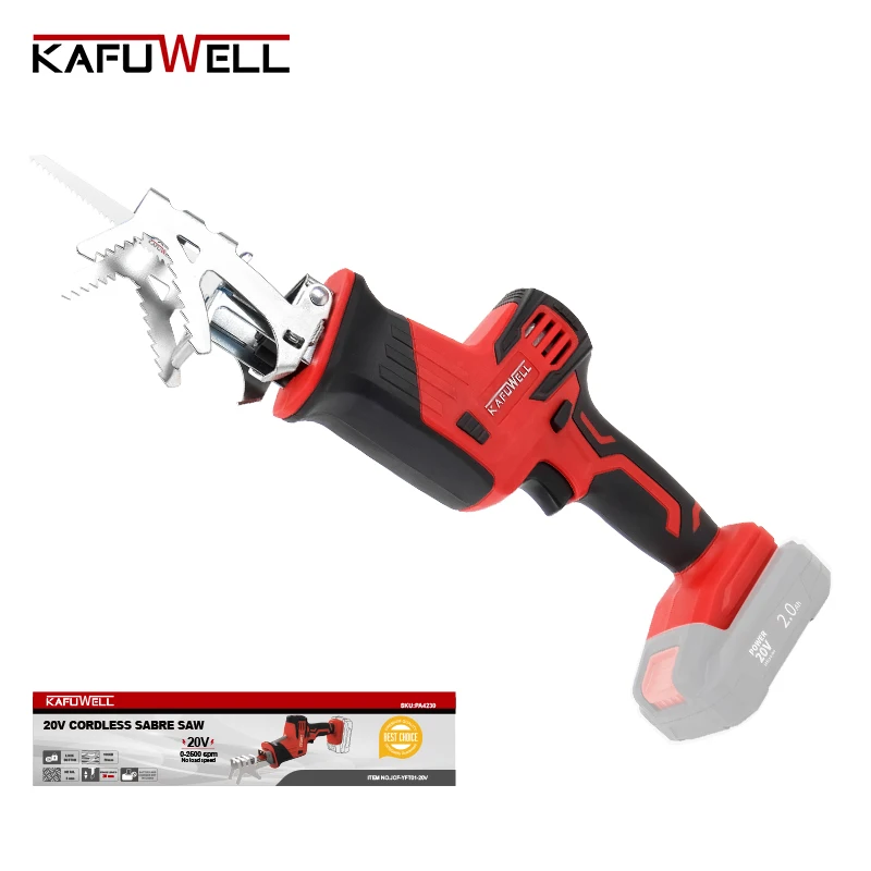 KAFUWELL PA4230 20v Cordless Reciprocating Saw Wood/metal Cutting Saw Saber Saw Portable Electric Saw Rechargeable Power Tool